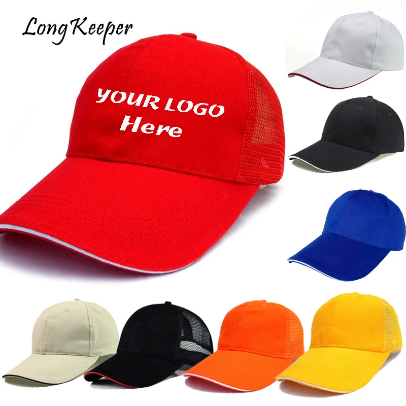Wholesale Flat Brim Cap Blank Baseball Hats for Men Women Print LOGO C