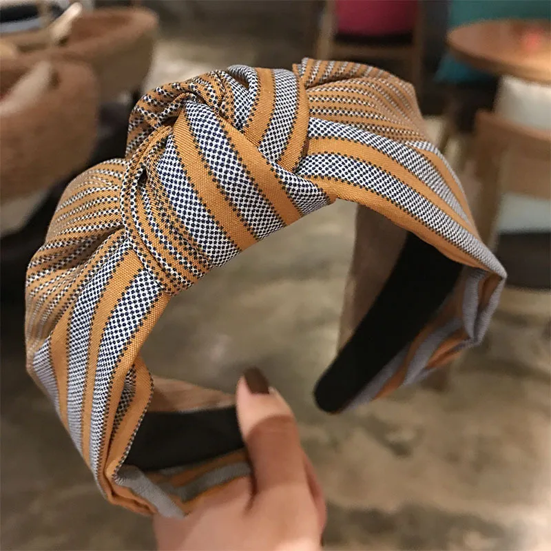

New Fabric Fashion Women Cross Tie Headband For Lady Double Hair Hairband Girl Top Knot Turban Fabric Wide Hair Hoop Accessories
