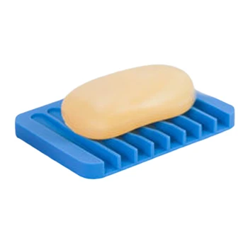 

Silicone Flexible Soap Dish Storage Soap Holder Plate Tray Drain Creative Bath Tools Bathroom Accessories