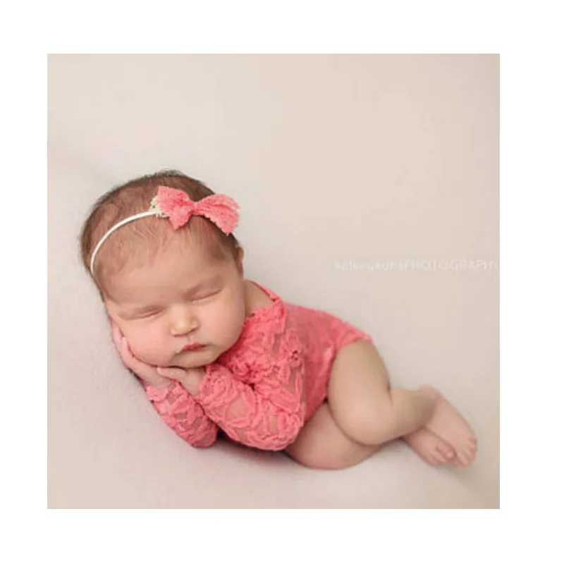 Newborn Baby Lace Rompers Set Toddler Photography Prop Clothes & Headband Girl Photo Prop rompers Vintage Newborn Romper Clothes
