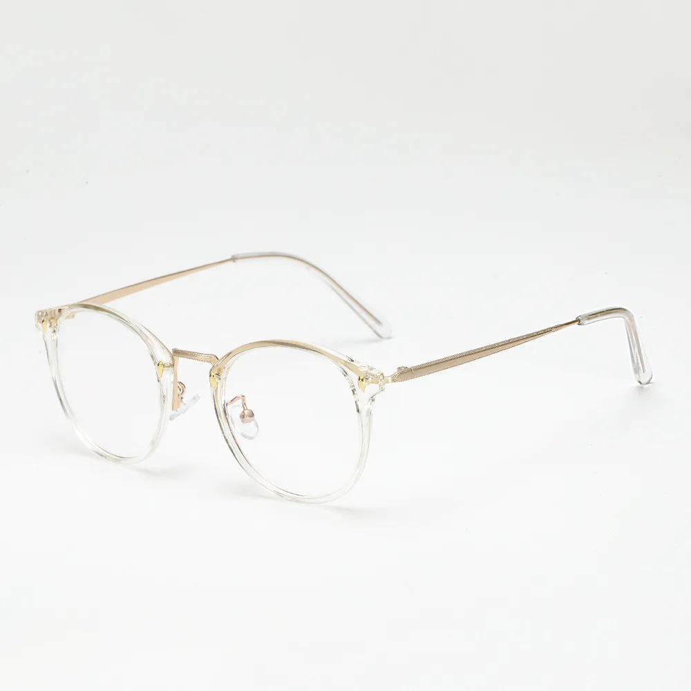 Высококачественные модные женские очки, оправа для мужчин, оправа для очков, винтажные круглые прозрачные линзы, очки, очки в народном стиле - Цвет оправы: Прозрачный