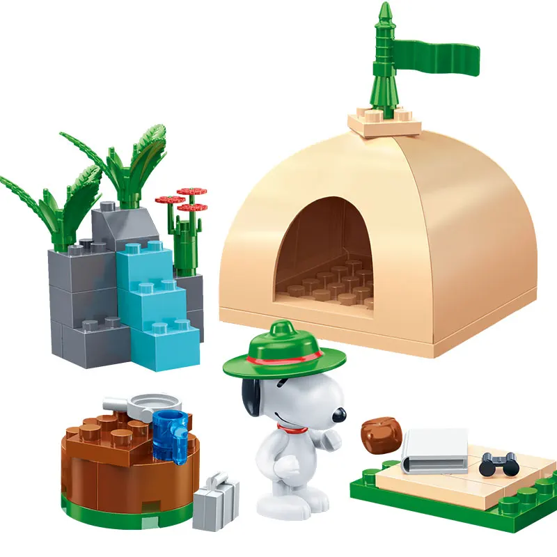 BanBao 7517 Горячая IP Snoopy арахис палатка пластиковые строительные блоки игрушки для