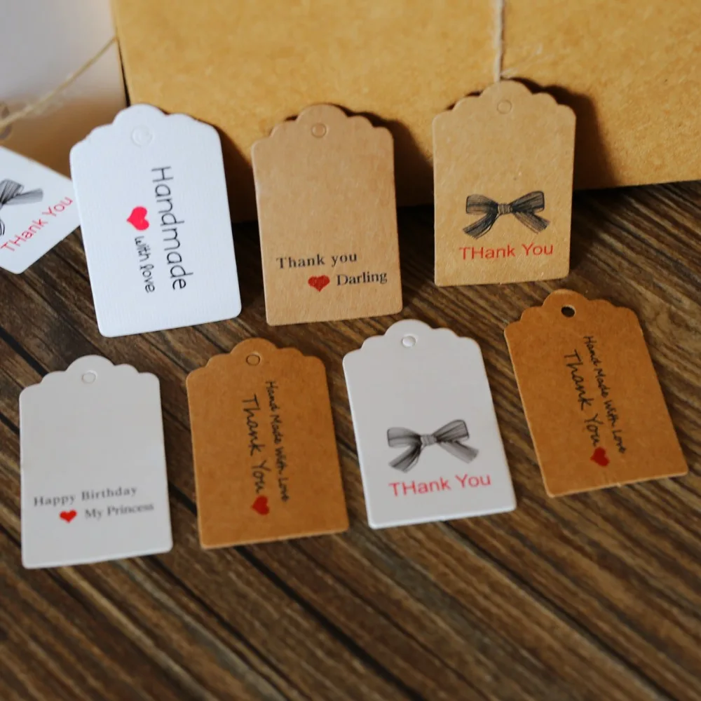 Aliexpress.com : Buy Kraft paper tags, Handmade Tag,thank you tags,Labeling,Kraft Paper Handmade ...