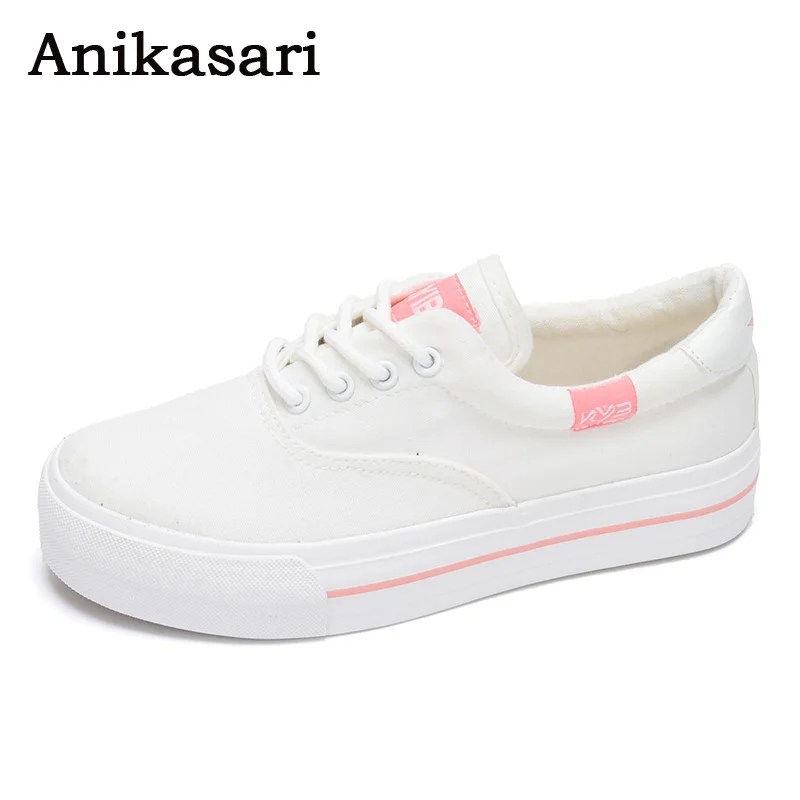 

LORFRCIN Canvas Shoes For Women Flats Lace Up Casual White Skater Shoes Women's Sneakers Platform Shoes Woman Tenis Feminino
