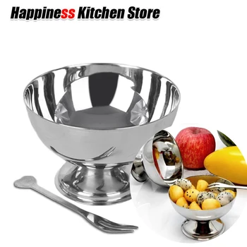 

Wholesale 10pcs/lot Stainless Steel Ice Cream Cup Bowl Ice Cream Dessert Salad Container Bowl Kitchen Gargets Fast Shipping