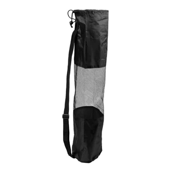 

Portable Lightweight Exercise Yoga Mat Bag Carrier Mesh Center Pilates, Black