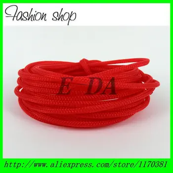 

Free shipping 10M/Lot 3mm Red Tight Braided Round PET Expandable Sleeving