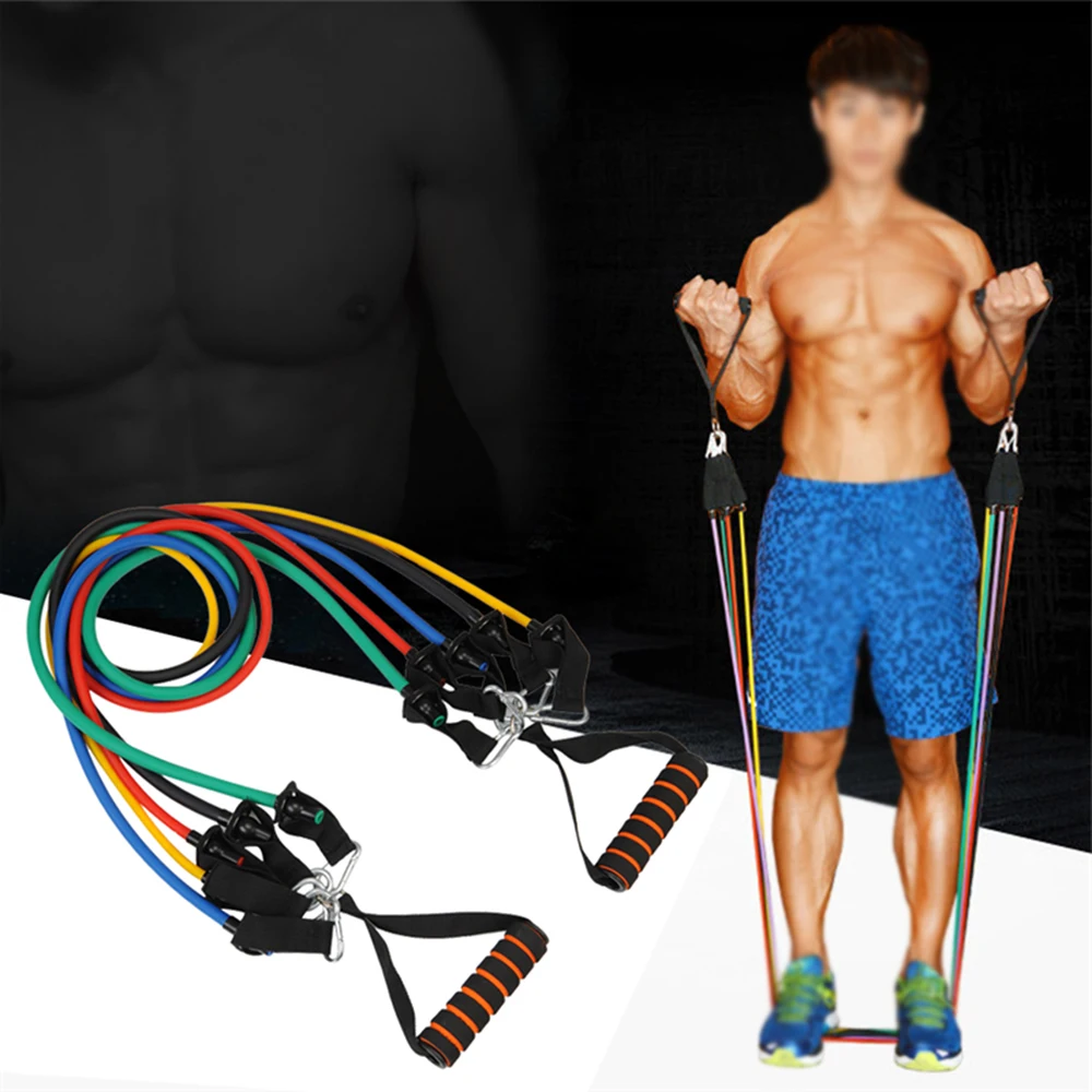 Для Мужчин's Портативный эспандер Съемник Упражнение CrossFit тренировки мышц веревки Фитнес сопротивление кабель трос Трубка Эспандерами