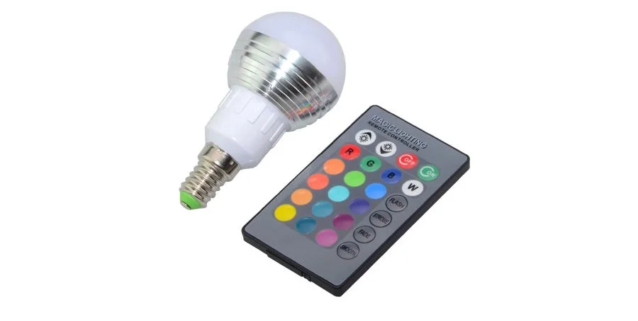 E14 E27 светильник с регулируемой яркостью, RGB/RGBW Led лампы 3W 85-265V 110V 220V Красочные светодиодные лампы люстры светодиодный светильник+ ИК-пульт дистанционного управления с 24-мя клавишами