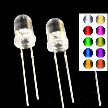 

100Pcs/lot 3mm Water Clear RGB Slow Flash Round Light Emitting Diode 3 mm LED Blinking Multicolor Flicker 20mA 3V Diode