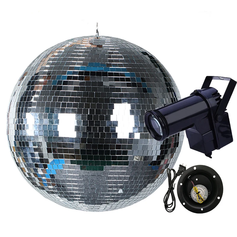 BEIAIDI D20CM 25CM Glass Rotation Disco Mirror Ball With EU/US Plug