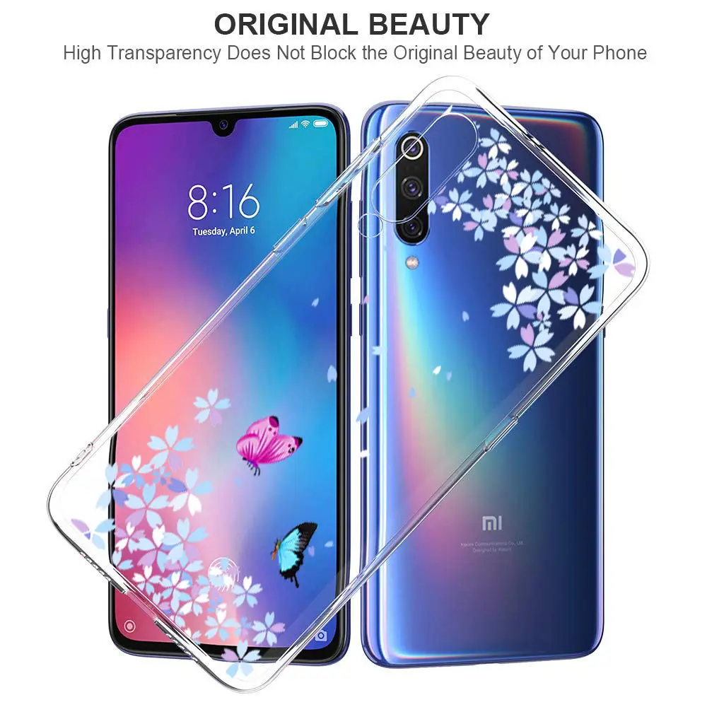 Patterned Slim Thin Transparent Silicon Soft Case Cover on sfor Xiaomi Mi A2 8 Lite 9 SE 6 A1 F1 Mix 2S Max 3 Clear Phone Coque  (1)