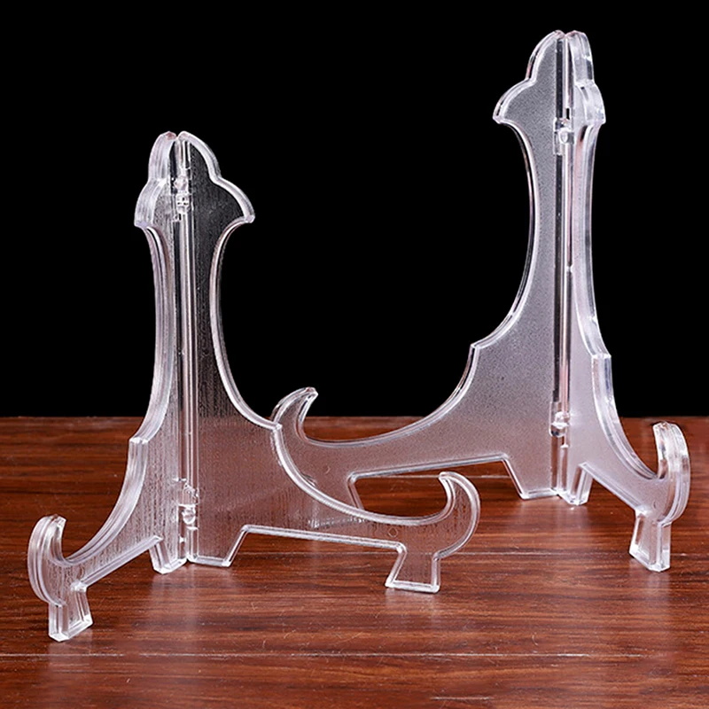 Buy 6Pcs/Set Clear Plastic Easels Plate Holders Display Dish Rack Picture Frame