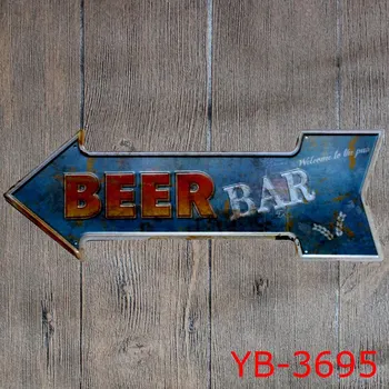 

BEER BAR GUIDER Tin signs IRON Arrow SHAPE Wall Sticker Cafe Store Hotel Wall Decor House Garden decor sticker