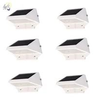 6 шт./лот Открытый Солнечный 4 Светодиодный светильник тропинка вверх-лестница настенный для сада, забора, двора украшения лампы