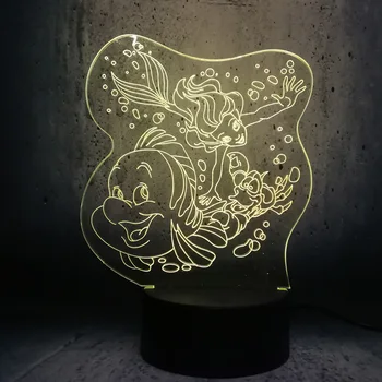 

Memaid Swim Cute Fish LED Lamp Lava Lampara Atmosphere USB Base 7Colors Change Night Light Christmas Kid Gift Baby Room lighting