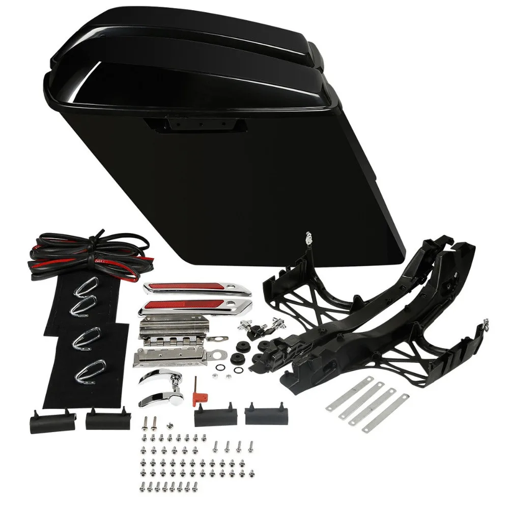 Motorcycle Extended Unpainted Saddlebags With Latch Keys For Harley