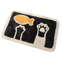Новинка-домашний комфортный ковер с Флокированным животным узором в виде когтей, Противоскользящий коврик для ванной комнаты, абсорбент для кухни, коврик для кошки