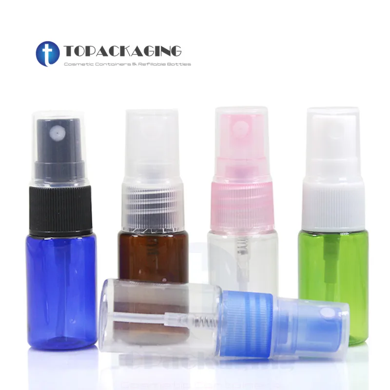 100PCS*10ml Spray Pump Bottle Empty Plastic Cosmetic Container Sample Perfume Fine Mist Atomizer Makeup Liquid Vials Refillable