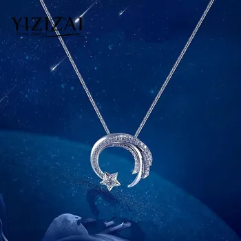 YIZIZAI Fashion SilverPlating Meteor with Cubic Zircon Pendant Necklace Womens Necklace Girls Lucky Gift Jewelry