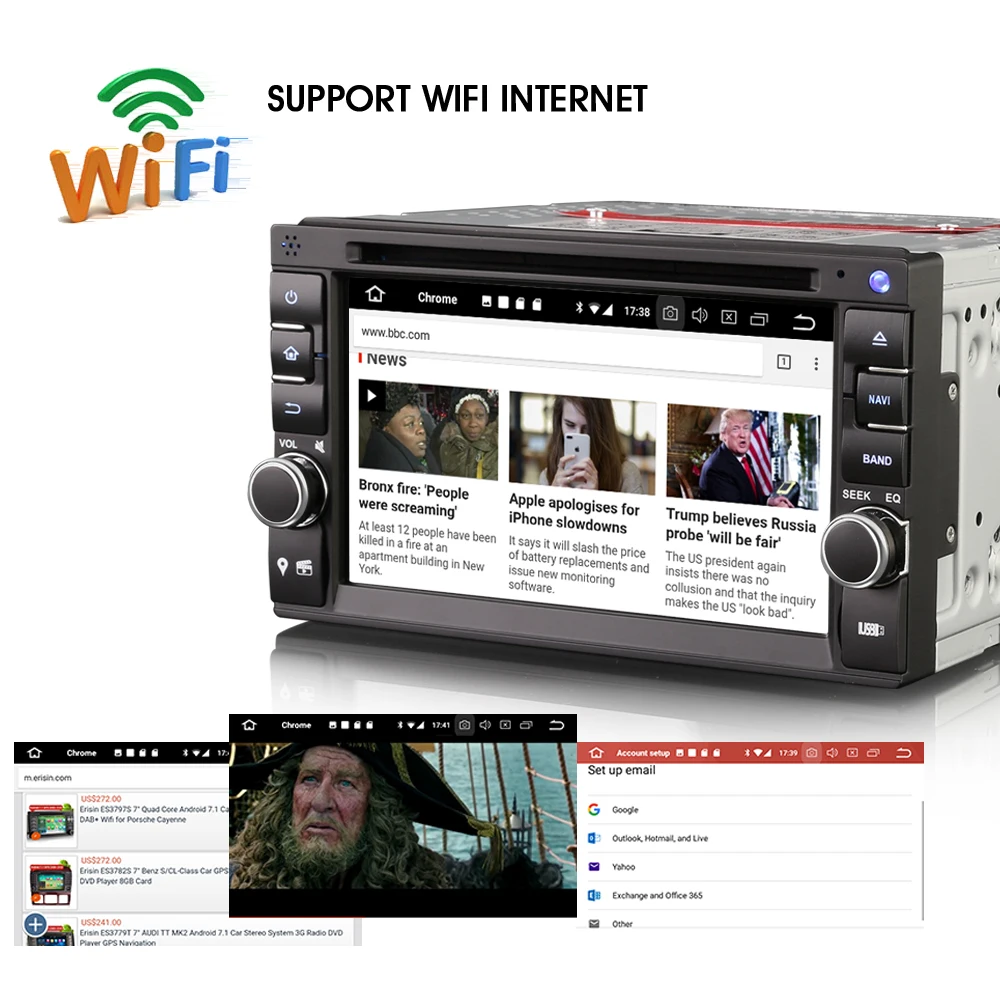 Top 2Din Android 8.0 GPS Car Stereo FOR Nissan CD MP3 Player Universal 3G Navi DAB+DVB-T 3