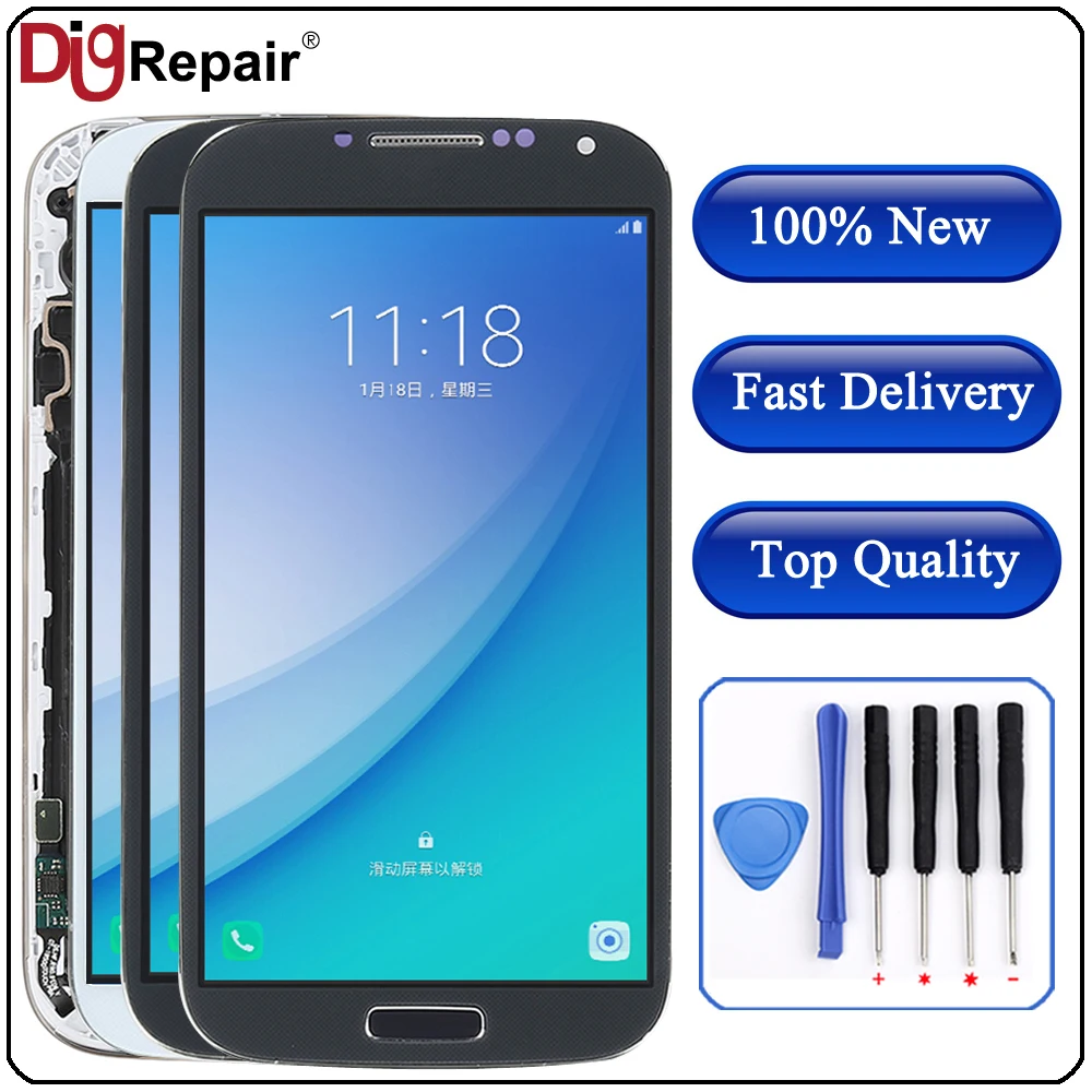 

i9505 lcd For SAMSUNNG Galaxy S4 i9505 Display Touch Screen Digitizer i9505 screen for SAMSUNG s4 display with frame Home Button