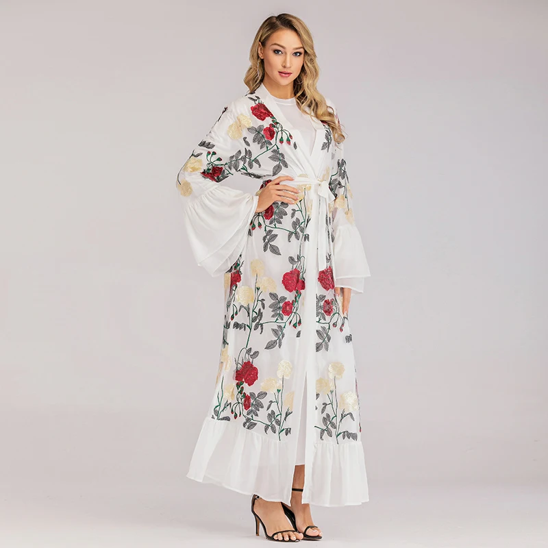 Talla Grande Kimonos Largos Mujer Verano 2019 Abaya Dubai Mujeres
