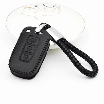 

Leather Car Key Case Cover For Hyundai Sonata Elantra i30 ix35 Car Key Shell with Braid Woven Rope Key Holder Car Accessories