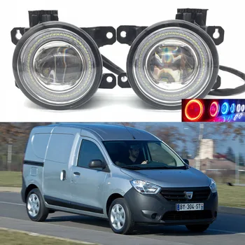 

For Dacia Dokker 2013-2017 2-in-1 LED 3 Colors Angel Eyes DRL Daytime Running Lights Cut-Line Lens Fog Lights Car Styling