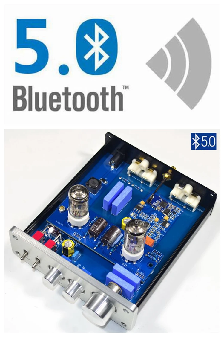 Последние DC12V HiFi QCC3003 Bluetooth 5,0 6J1 вакуумный ламповый предусилитель Аудио Усилитель ВЧ бас контроль тона