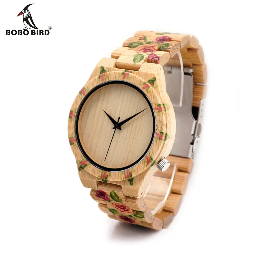 Prix pour Bobo bird new bamboo bois hommes de luxe montre avec graver fleur bambou bande quartz casual femmes montre en boîte-cadeau Prix pour Bobo bird new bamboo bois hommes de luxe montre avec graver fleur bambou bande quartz casual femmes montre en boîte-cadeau