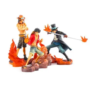 

3pcs/Lot Anime One Piece PVC Action Figure Toys Collectible model Ace Luffy Sabo Figure Toy Gift Free Shipping