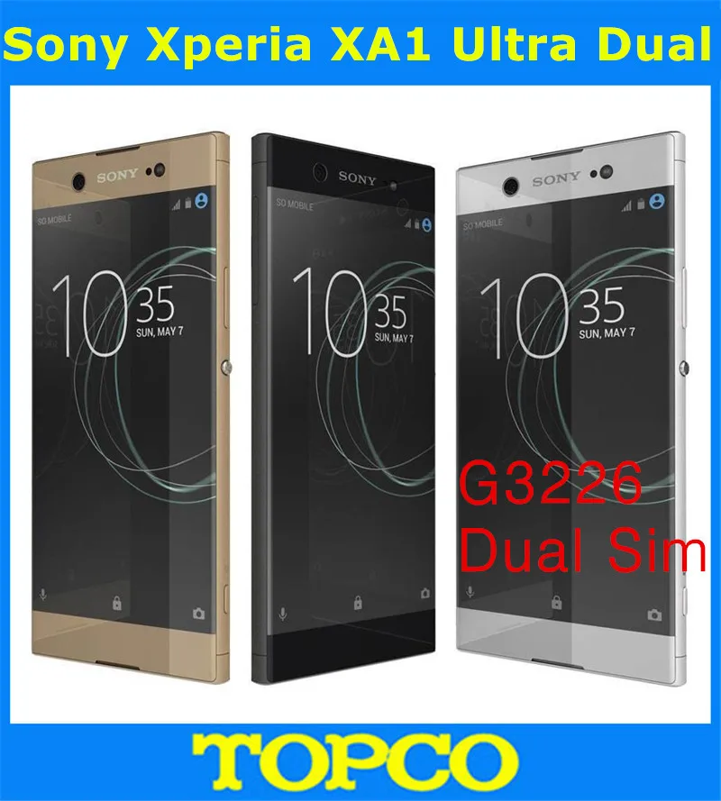 Sony Xperia XA1 Ultra Dual G3226,, разблокирована, GSM, две sim-карты, 4G, LTE, Android, четыре ядра, ram, 4 Гб rom, 64 ГБ, 6,0 дюйма, 23 МП и 16 Мп, 2700 мАч