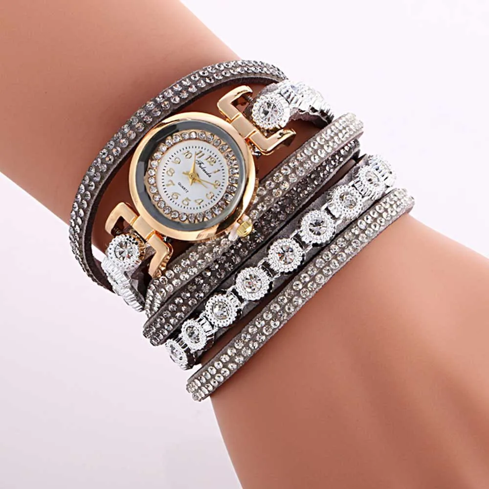 Женские часы с металлическим декоративным круговым кварцевым ремешком, женские часы с браслетом, женские часы, брендовые Роскошные модные часы