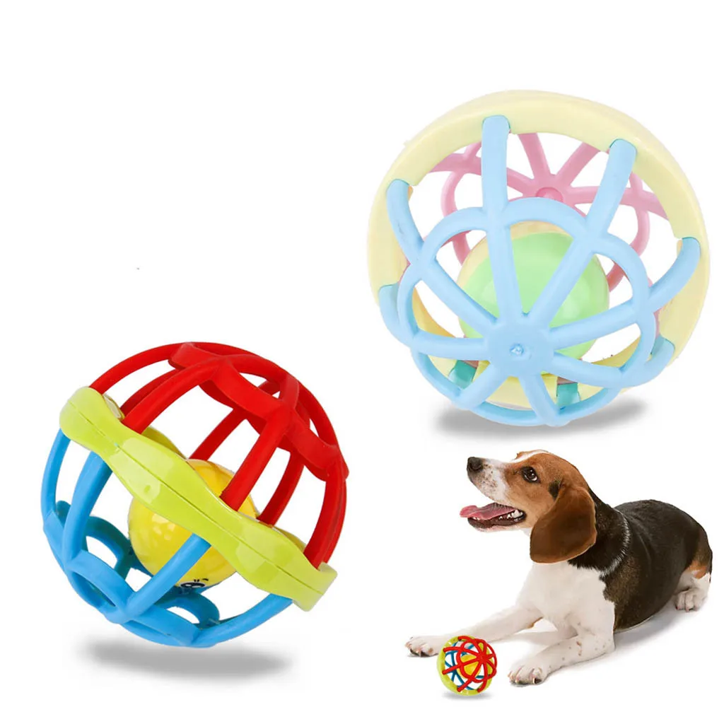 

Interactive Bite Soft Dog Chew Toys Pet Cat Dog Puppy Jingle Bell Ring Ball Round Roll Fetch Play Chewing Toy Training Products