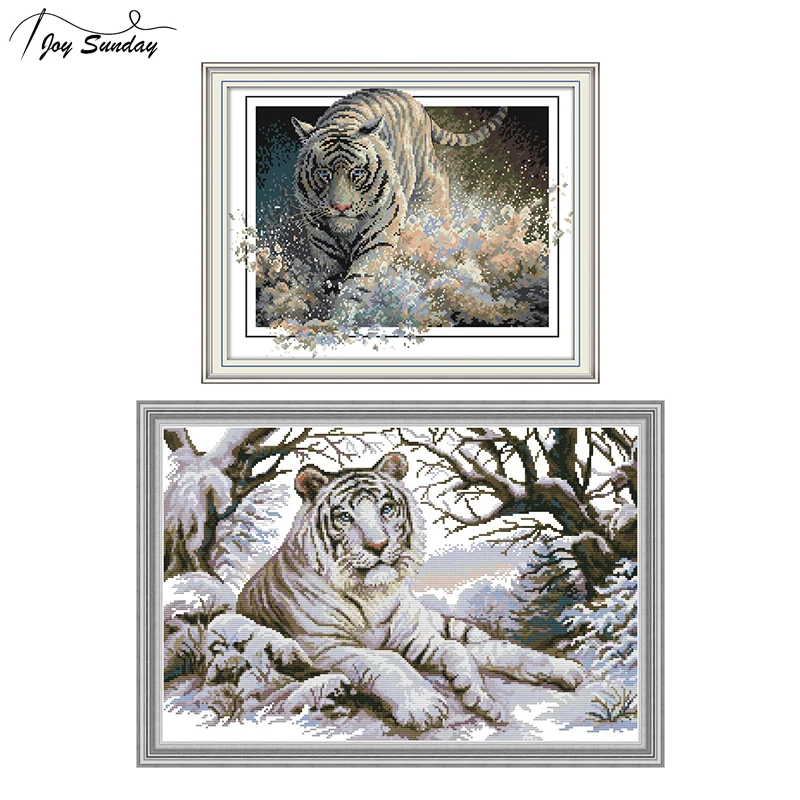 

Joy Sunday Chinese Cross Stitch Kit Tiger Animal Patterns 14ct 11ct Aida Canvas DMC Embroidery Kit DIY Needlework Set Home Decor