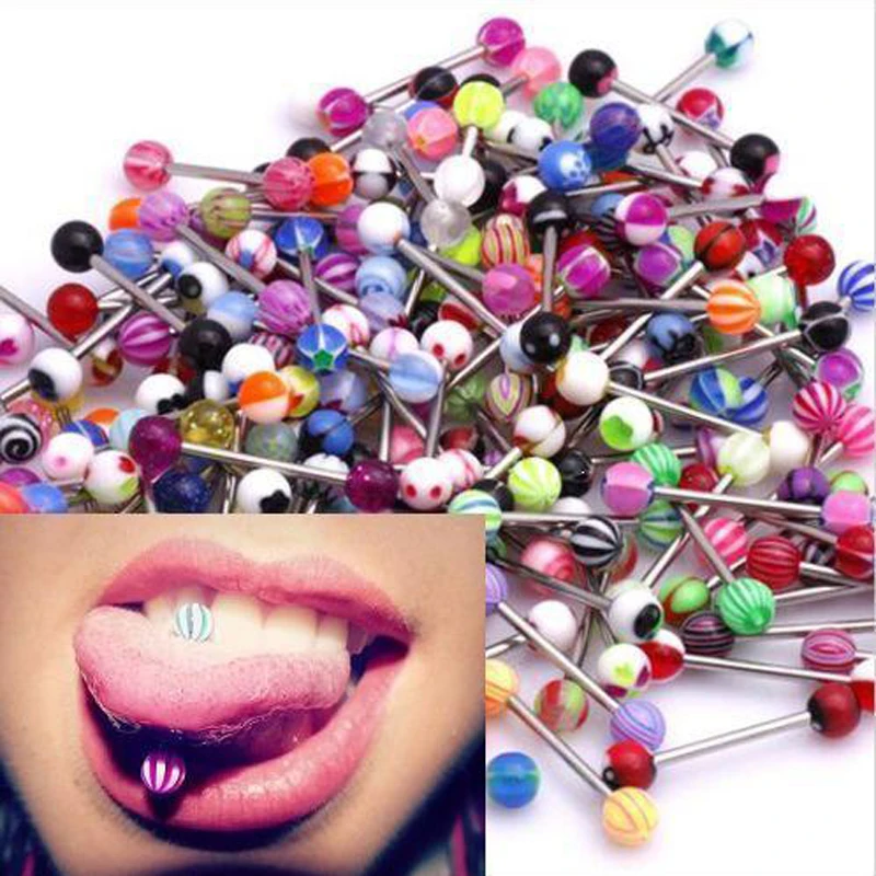 Shellhard Tongue Nipple Barbell Ring Fashion Straight Stainless Steel