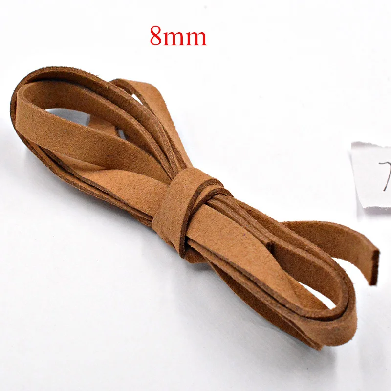 

FLTMRH 8mm Flat Faux Suede Braided Cord Korean Velvet Leather Handmade Beading Bracelet Jewelry Making Thread String Rope