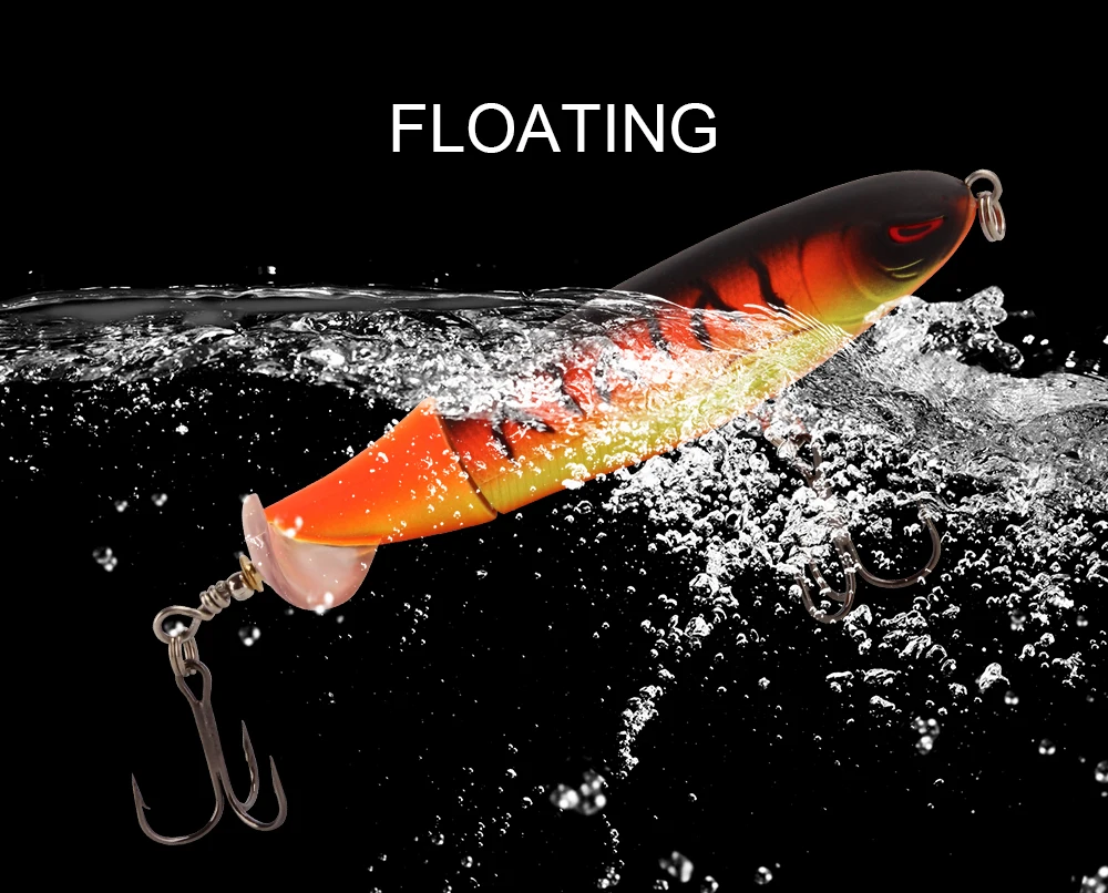 Spinpoler Whopper Popper Minnow Fishing Lure Hard Bait 10cm 13g Plopper Soft Rotating Tail Topwater Bass Sea Fishing Tackle  (5)