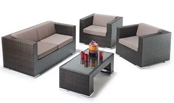 

polyethylene rattan Four Piece Outdoor Wicker Seating Set
