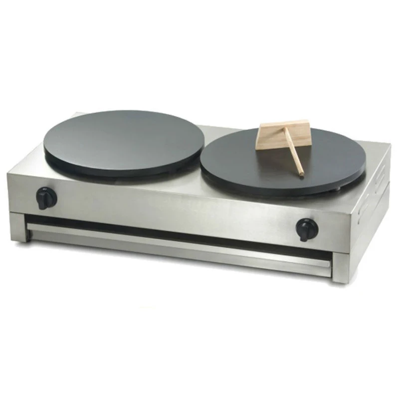 

40CM Double Plate LPG Gas Commercial Crepe Maker Machine Non stick Pancake Pan Griddle