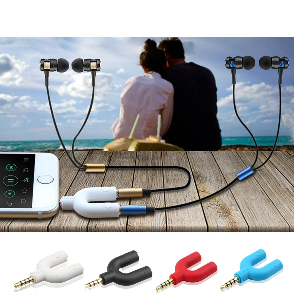 

Headset Adapter Kit U Shape 3.5mm Y Splitter for Audio Headphone and MIC