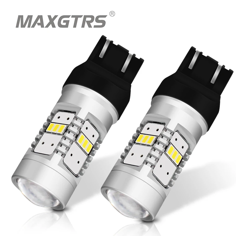 MAXGTRS T20 светодиодный W21/5 Вт 7443 светодиодный фонарь 3020 лм яркий 14SMD теплый белый автомобильный тормозной обратный стояночный DRL противотуманный светильник резервная лампа