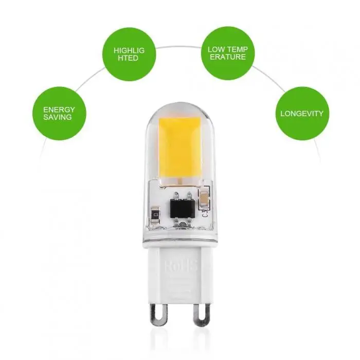 С регулируемой яркостью и декоративные G9 Коб 9 Вт AC200-240V Светодиодный лампа сверхъяркая 360 Угол луча QJ888