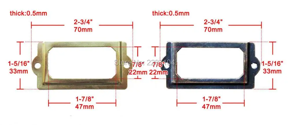 24 шт., новинка, античная латунь, бронза, Золотой, мебель, шкаф, ящик, корзина, этикетка, потяните рамку, ручка, файл, имя, держатель для карт, с винтом