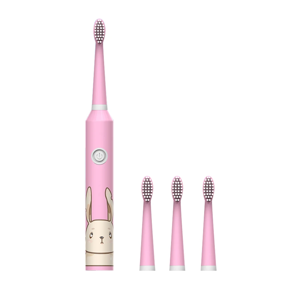 

3 Mode Cartoon Pattern Children Sonic Electric Toothbrush with 4pcs Soft DuPont Heads Waterproof Timer Tooth Deep Clean for Kids
