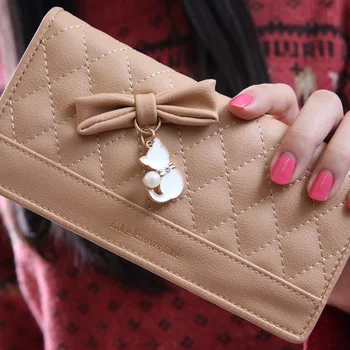 

10PCS / LOT Women Purse Female Tassel Lovely Purse Long Wallet Card Holder Cute Girls Long Clutch Bag Wallet