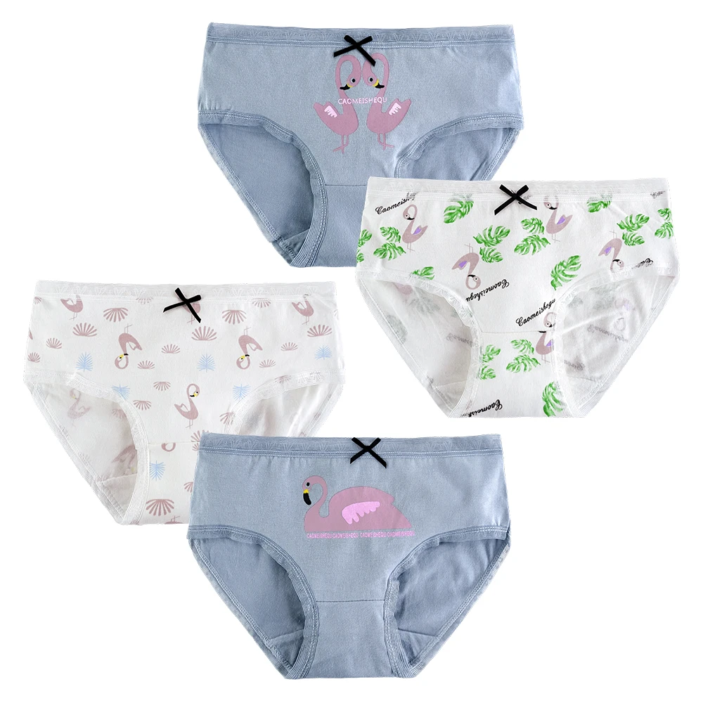 4pcs/lot Cotton kid underwear panties for girls children boxers briefs panty for 9-20 Years old teenager clothes - Цвет: UW908 Girls paities