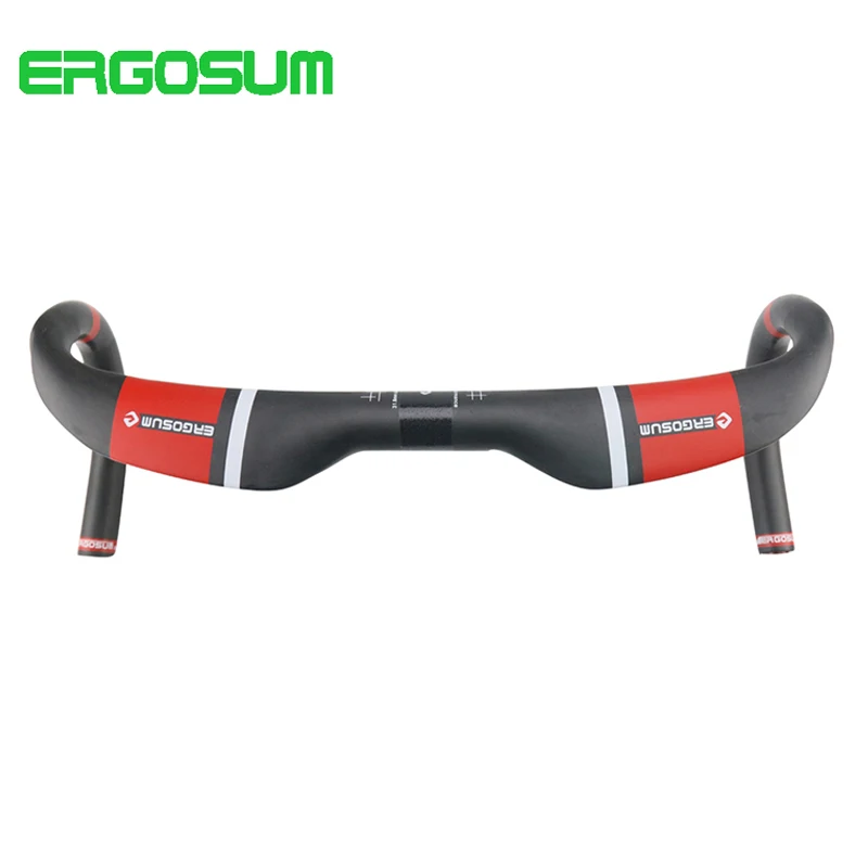 

ERGOSUM Carbon Road Bicycle Handlebar 31.8mm Internal Routing Bent Bar 400/420/440mm UD Matte Carbon Handlebars Road