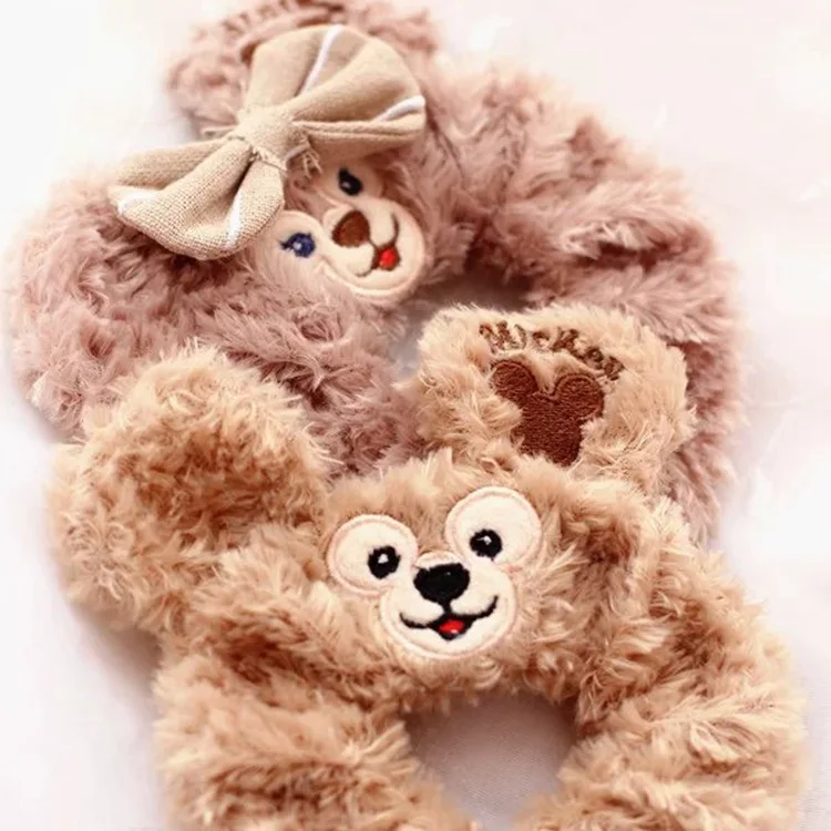 

2 Colors 5cm Duffy Bear Shelliemay plush Toy Bear Series Peripheral Circle Velvet Hair Band Wrist Strap For Girls Gift